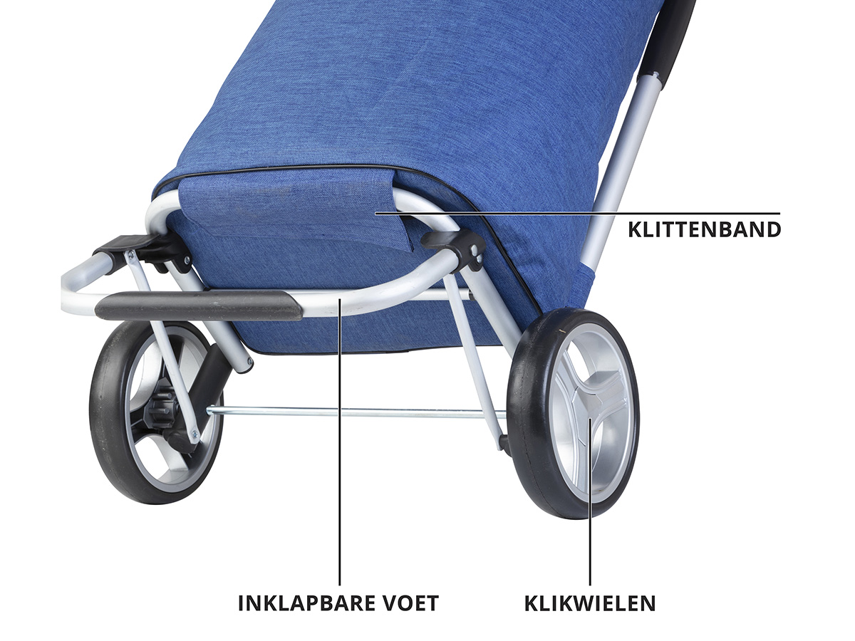 Cruiser 45 liter opvouwbare boodschappentrolley - Blue