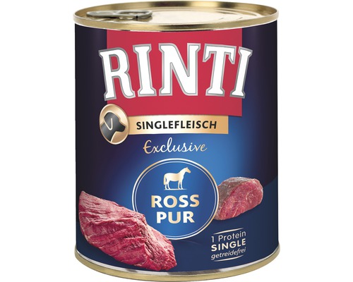 RINTI natvoer voor honden, enkelvoudig vlees, puur paardenvlees, 800 g