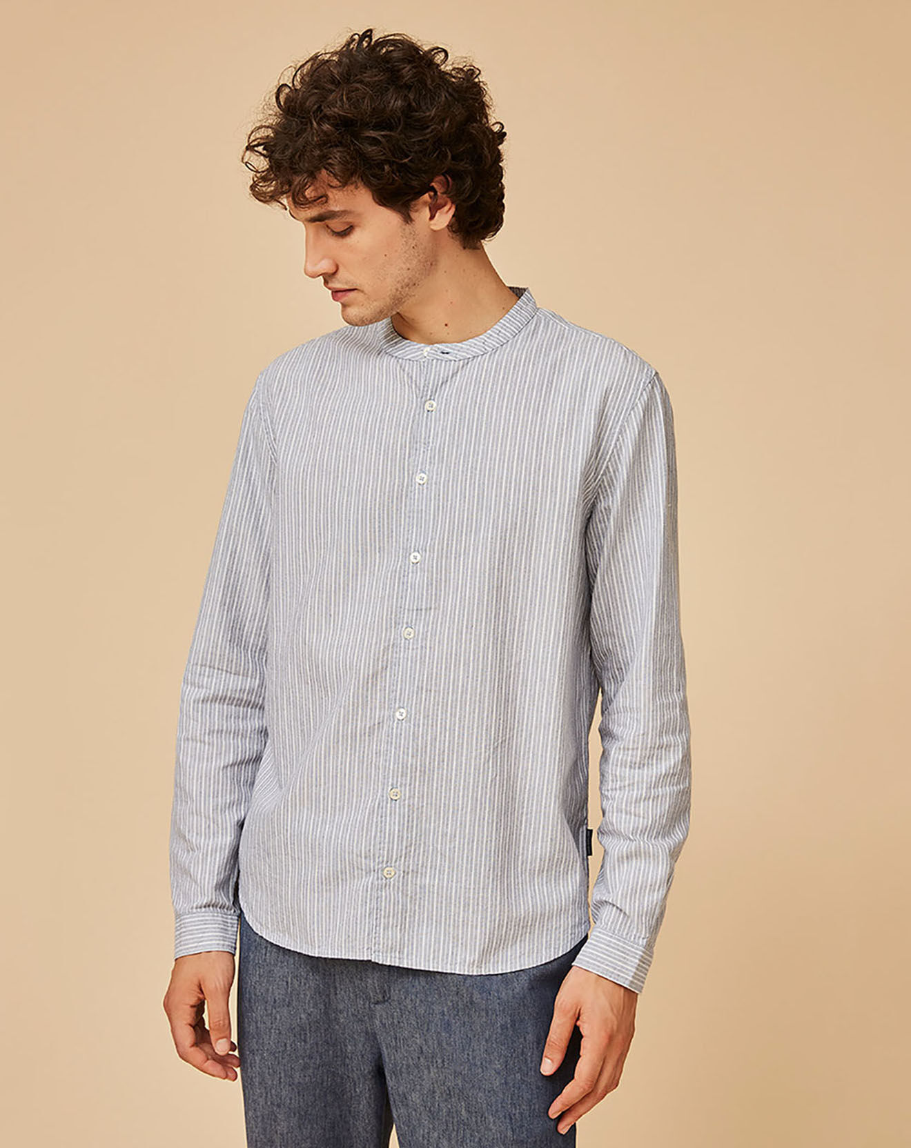 Harris Wilson Chemise Regular Fit Badi rayée blanc/bleu