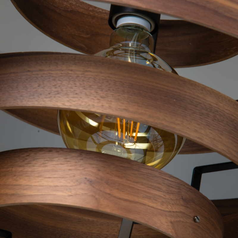 LUXA HANGLAMP 7-RINGS WALNOOT