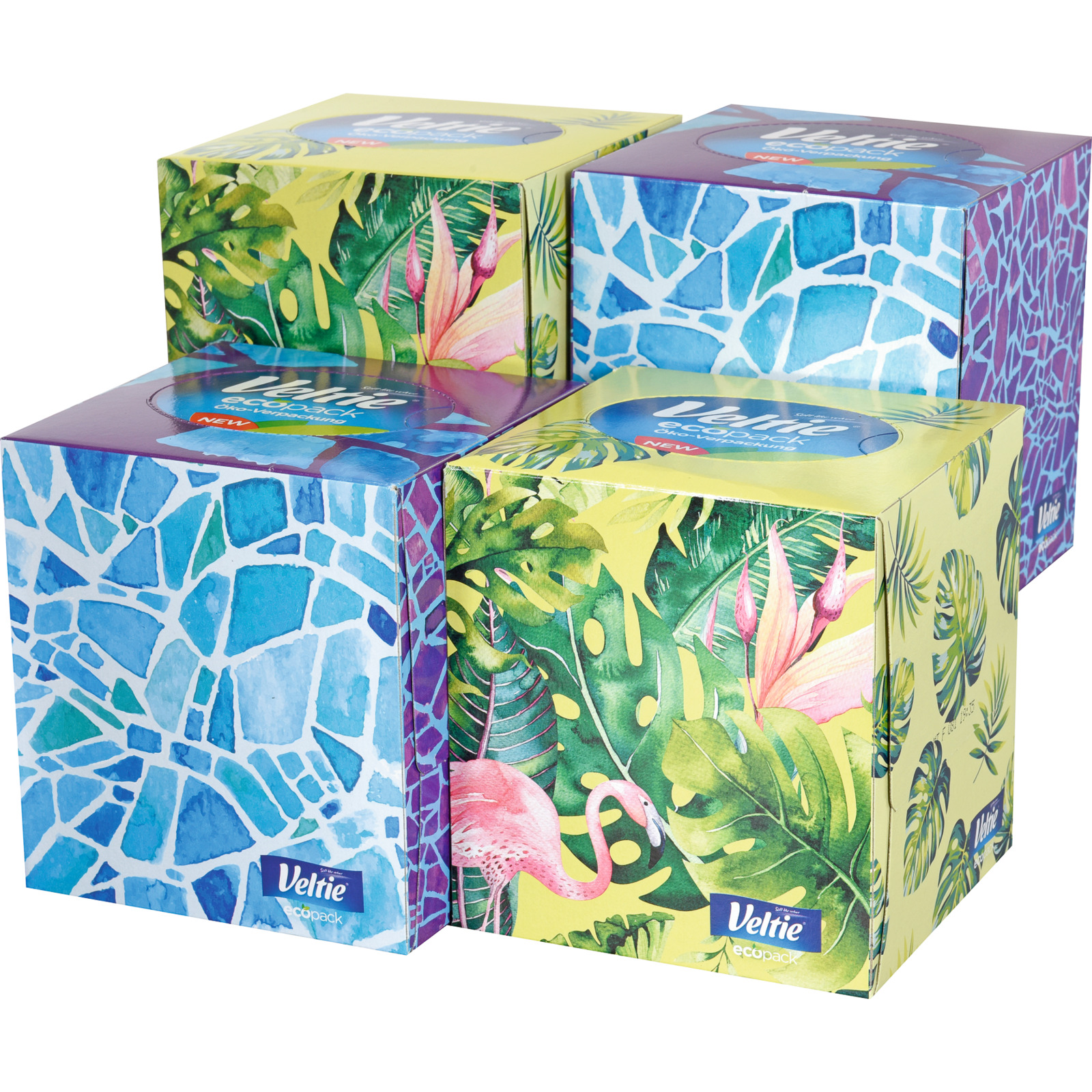 Veltie Kosmetiktücher Würfel 4 x 60 Stück