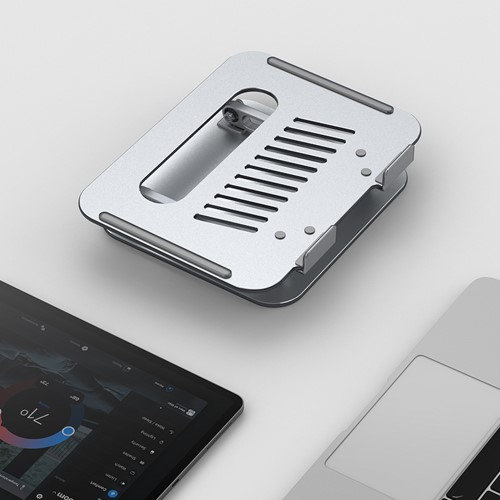 Passiv Kühlender MacBook / Laptop Alu Ständer Halterung Höhenverstellbar (10