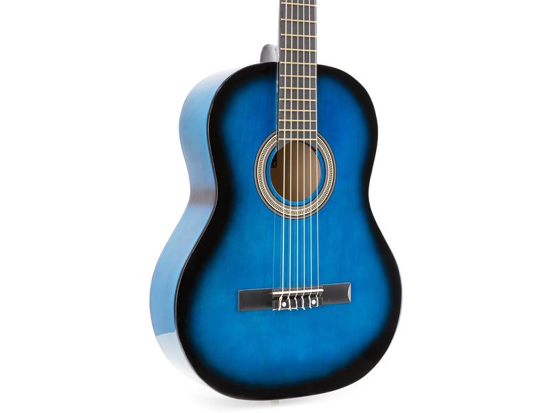 MAX Konzertgitarre SoloArt Set Blau Klassische Gitarre mit Zubehör