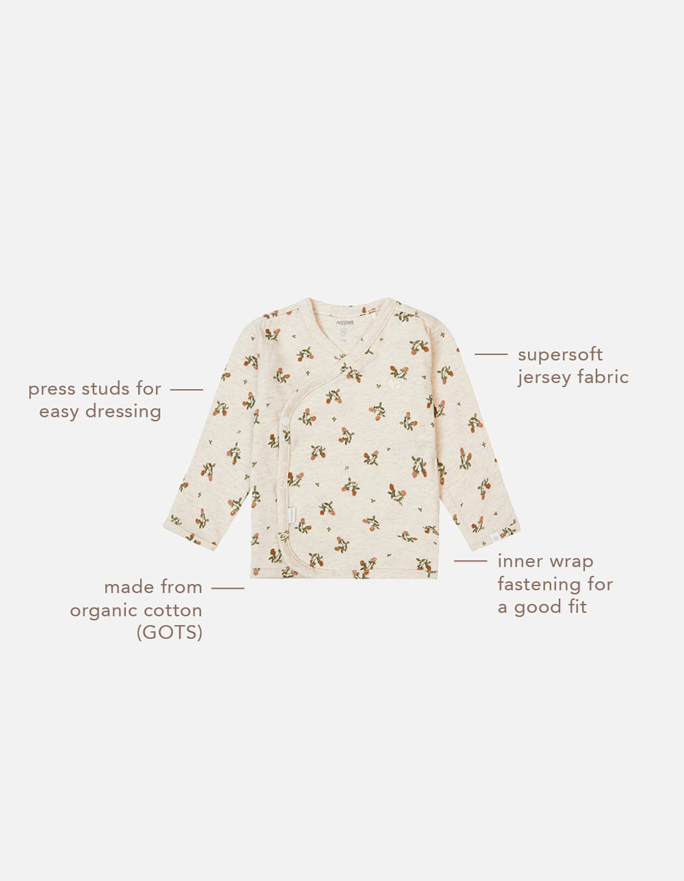 Noppies Baby Langarmshirt Nicosia Oatmeal