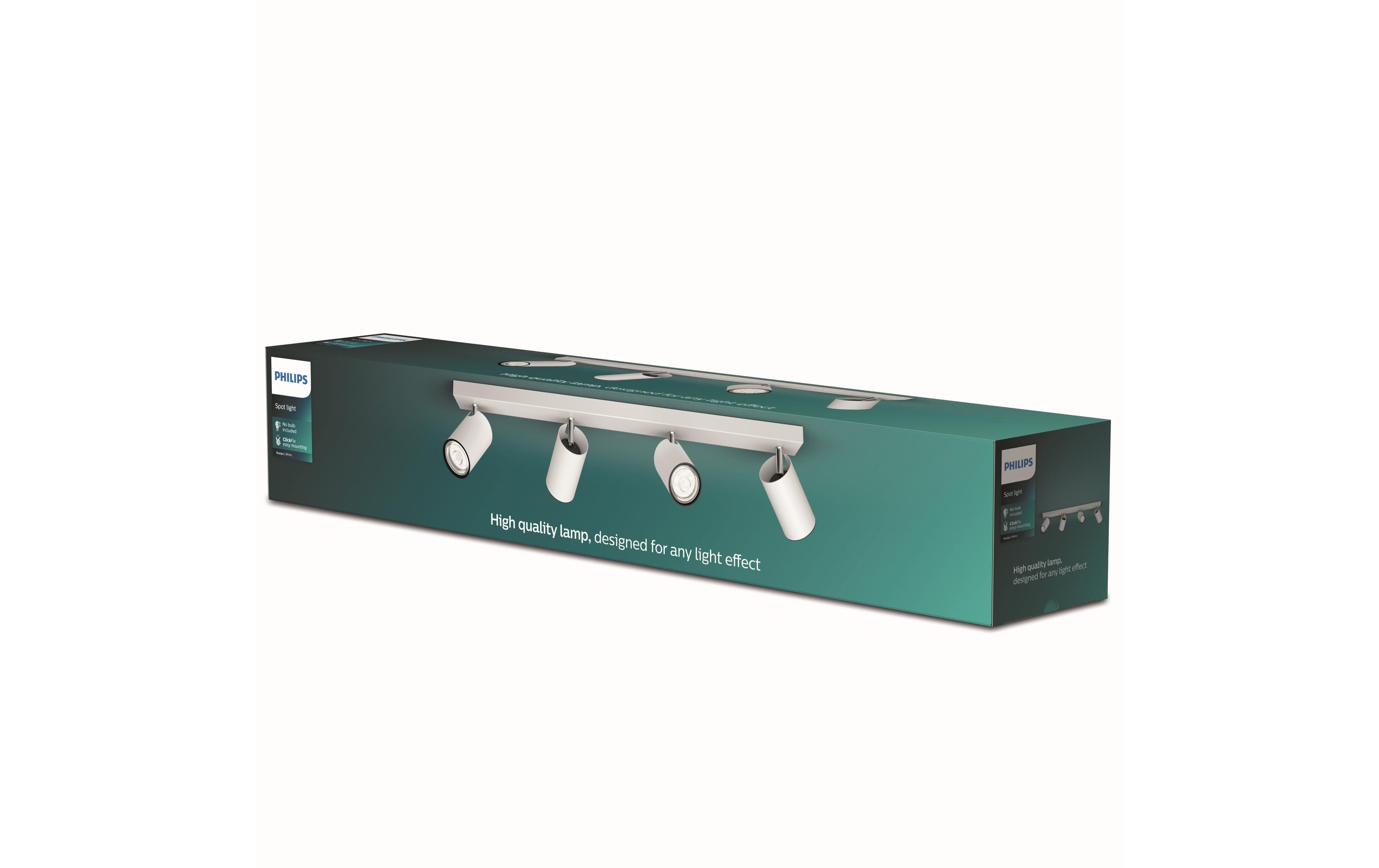 Aufbauspot MyLiving Kosipo, 4 x 5.5W, GU10, WeissAufbauleuchte mit beweglichem Leuchtenkopf
