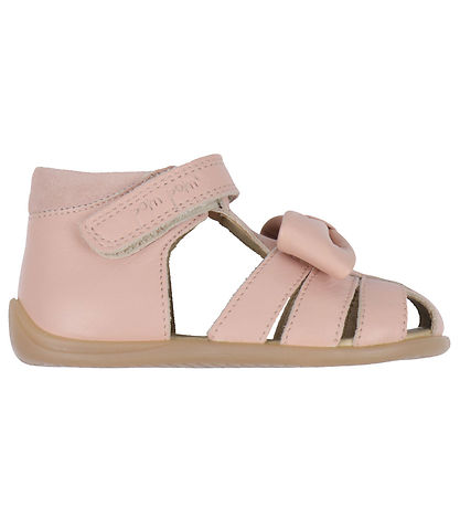 Pom Pom Sandalen - Bow Klettband - Alt Rose