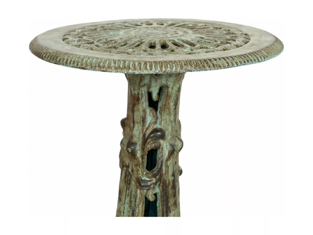 BISCOTTINI Support de Pot de Fleurs - Fonte avec Finition Argent Antique - Porte-Plante - Pot d'Intérieur et d'Extérieur - Jardinière - Jardin - Salon - Salle à Manger - Présentoir - Décoratif - 36x36x53 cm