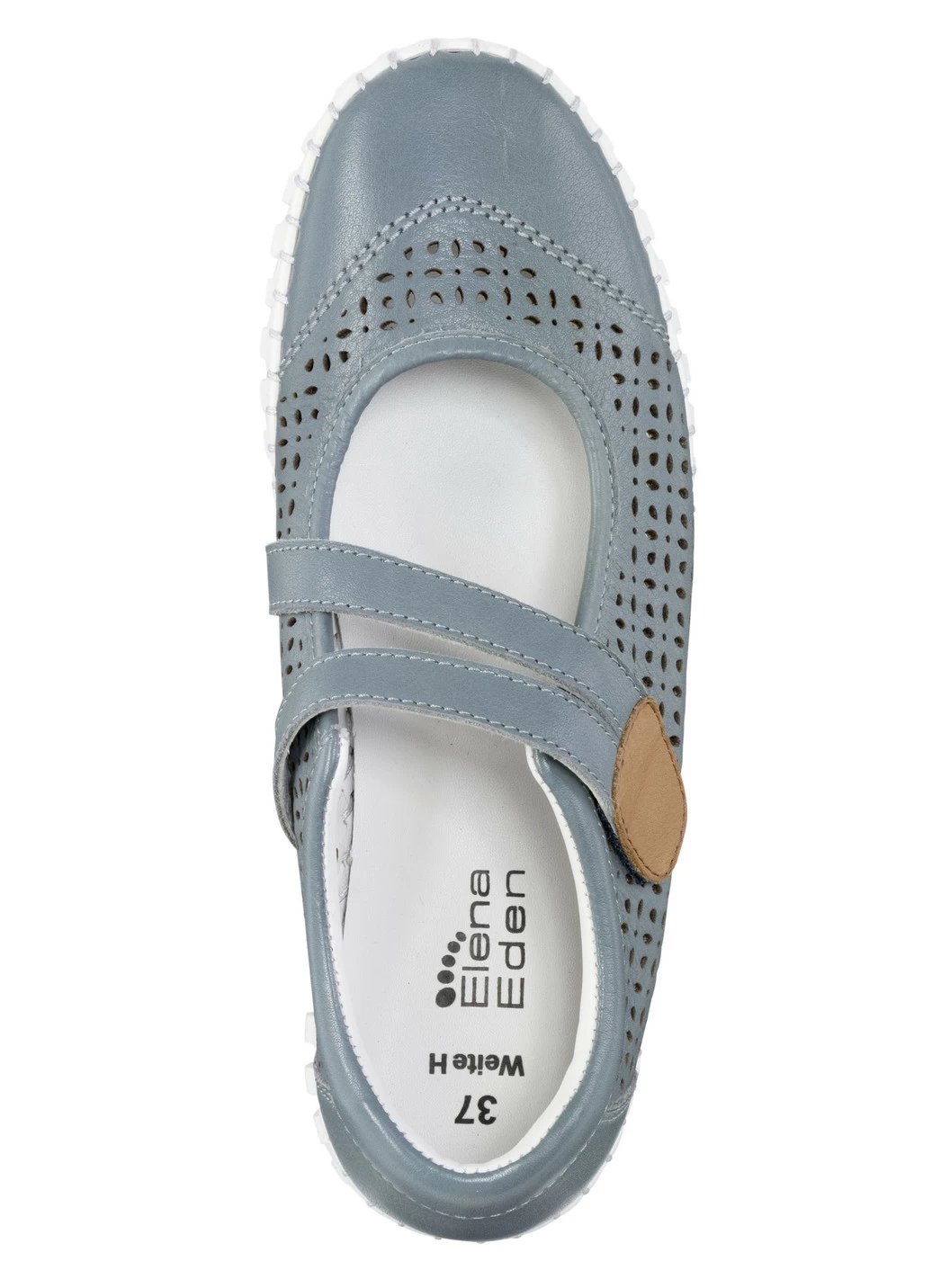 ELENA EDEN Slipper aus Rind-Nappaleder mit braunem Besatz