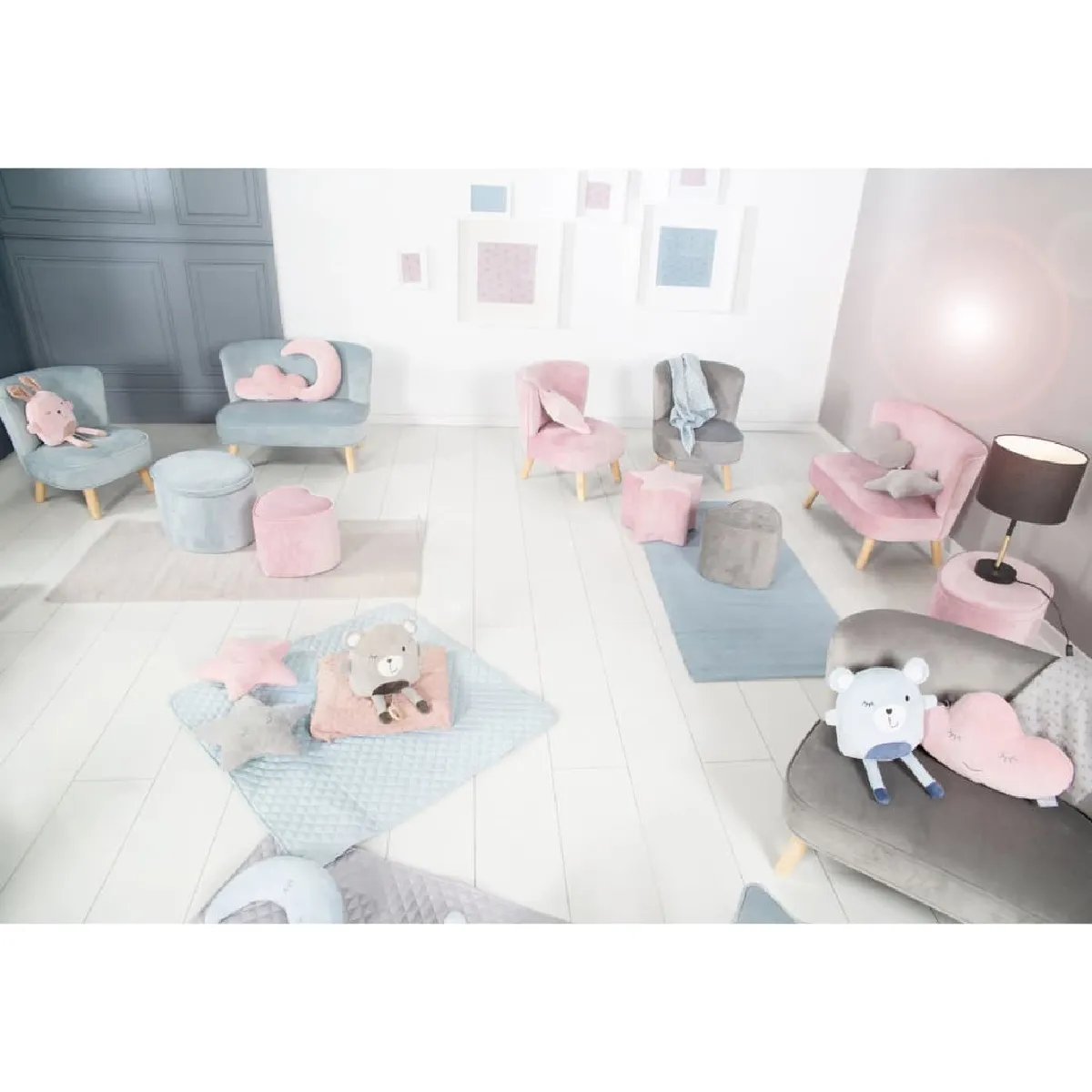 Roba Pouf cœur pour enfants - Rose mauve