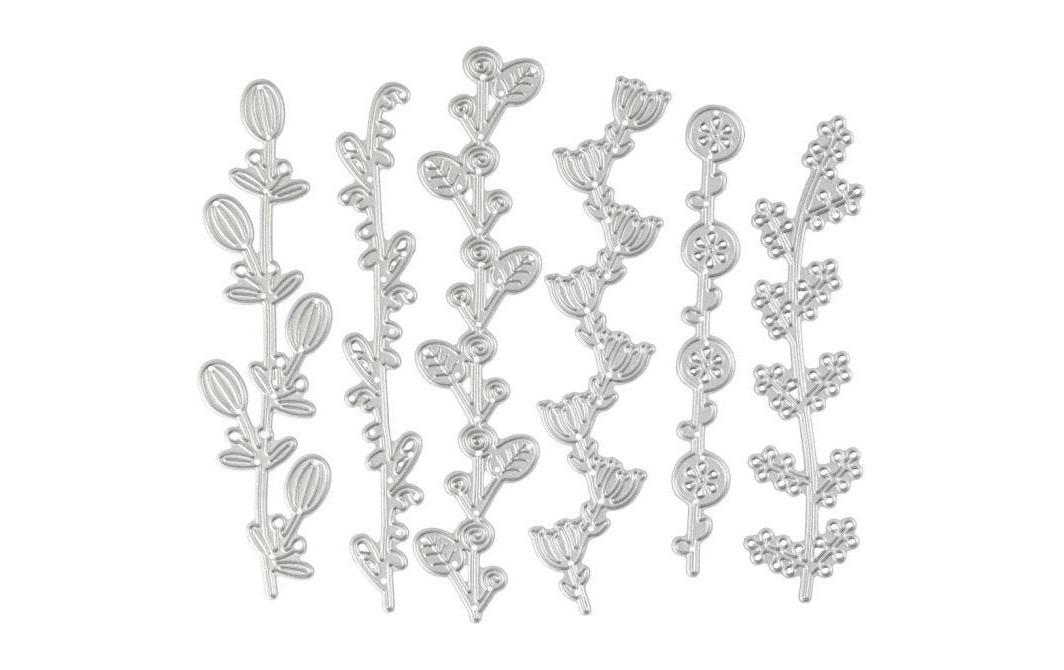 Stanzschablone 14.3 x 12.3 cm, BlumenrankenSchablone für kreative Anwendungen