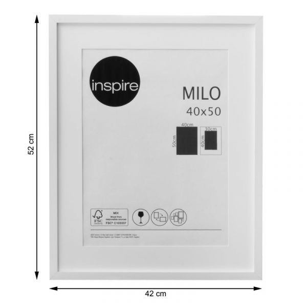 Inspire Moldura Milo 40x50 cm Branco