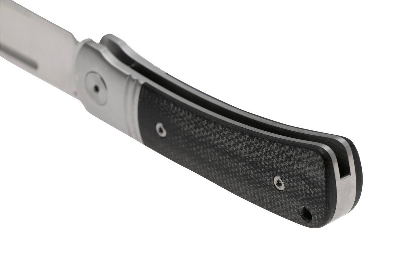 QSP Knife Hedgehog Spear Point 142SP-A, Satin 14C28N, Black Micarta, slipjoint zakmes