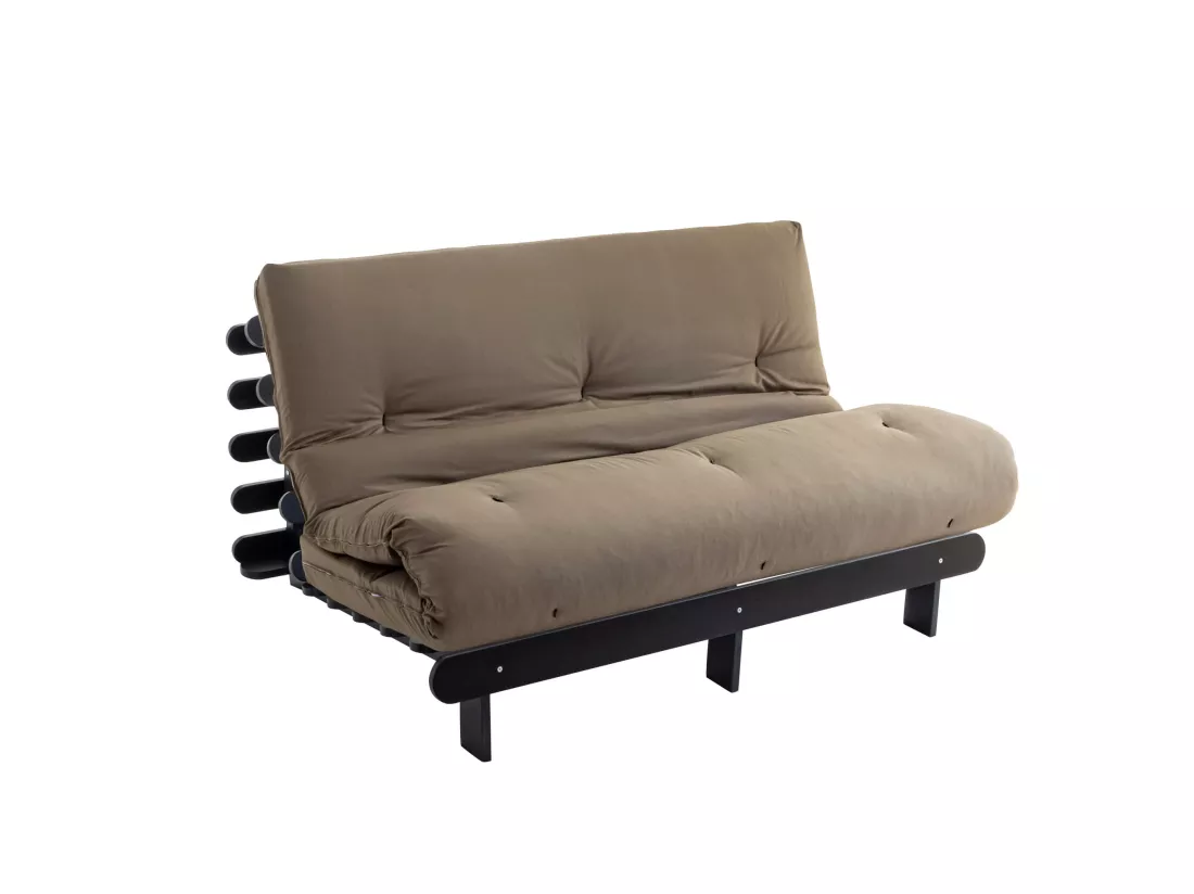 Matelas futon taupe coeur en latex 160x200