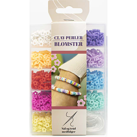 Perleæske med blomsterperler