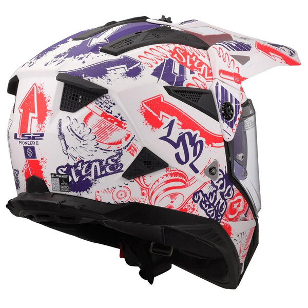 LS2 - Casque MX702 Pioneer II Fantasy Blanc / Rouge / Bleu / Mat