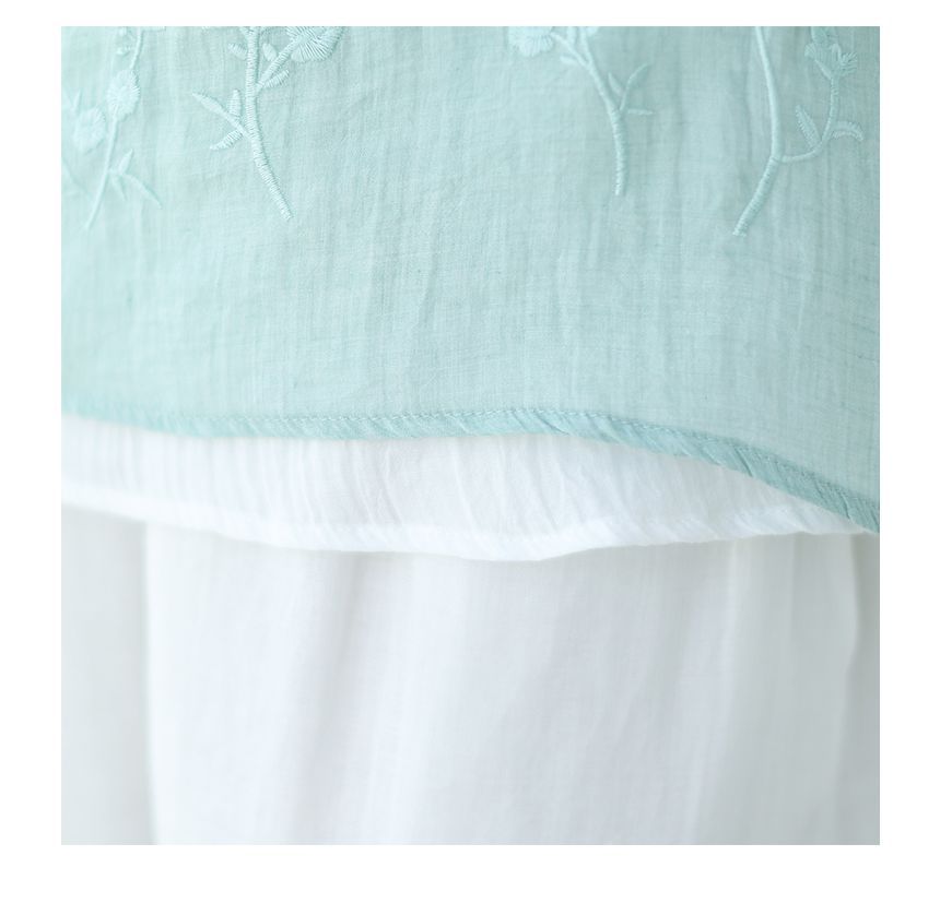 ZIMO - Hanfu blouse met bloemenborduursel