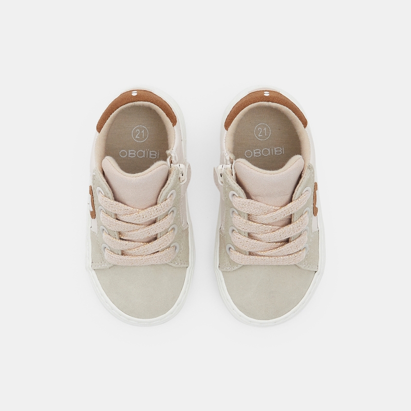 Basket basse street roses bébé fille