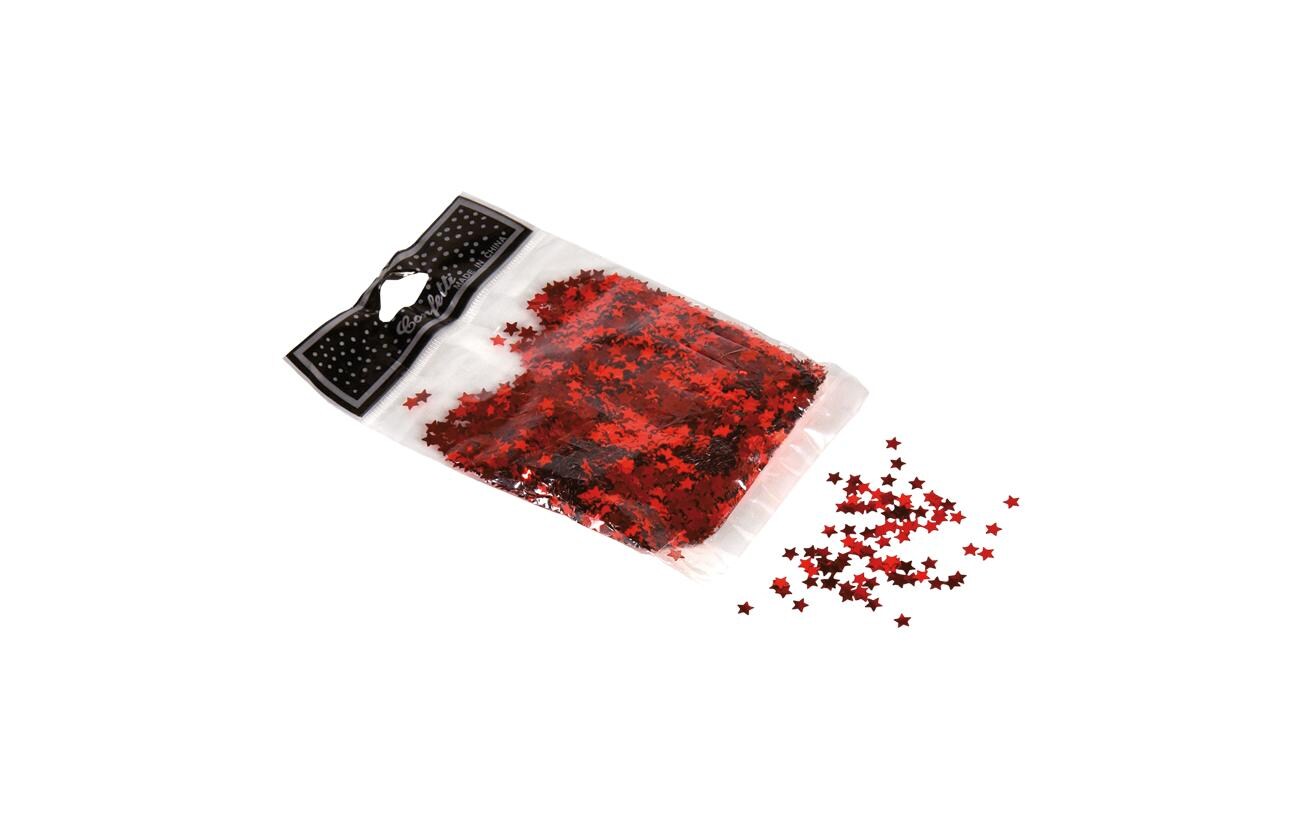 Streudeko Sterne 30 g, 0.5 cm, RotStern-Konfetti