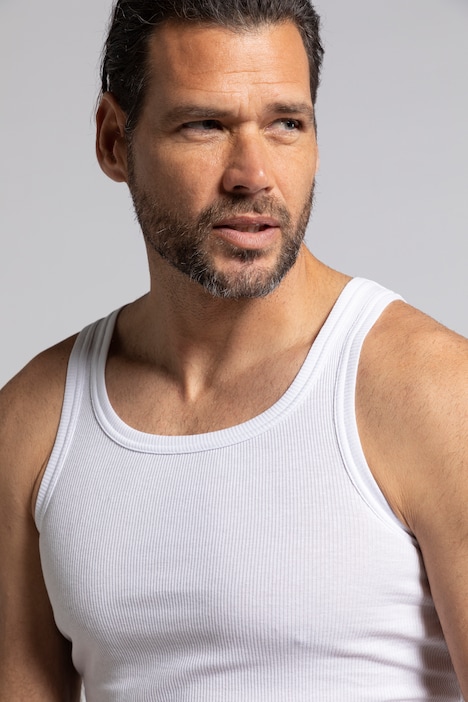 Tank Top, Rippe, ärmellos, bis 8XL