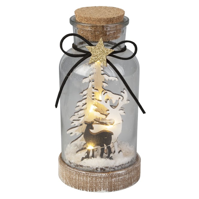 LED-Flasche - aus Glas - ca. 8,5 x 18 cm