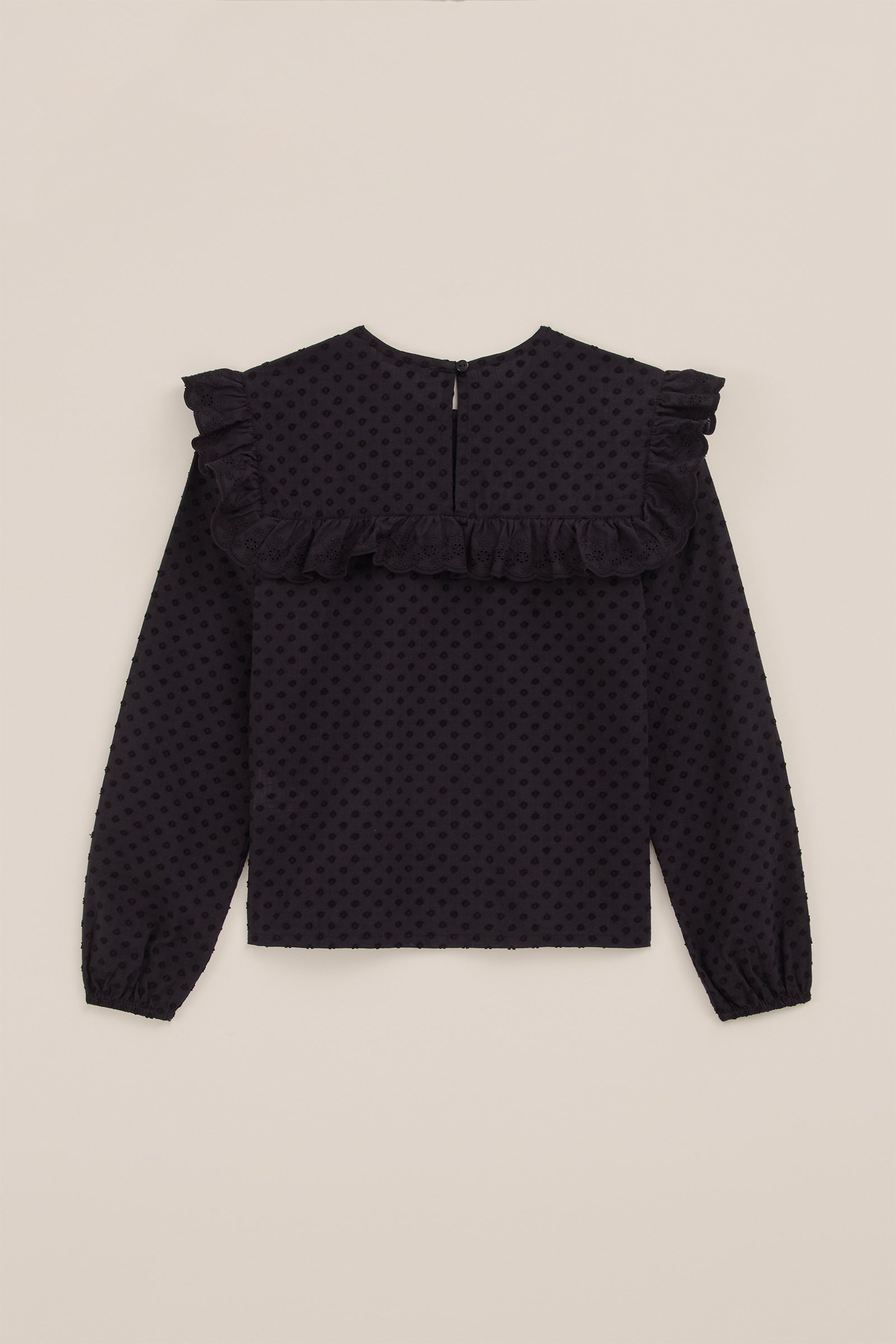 Meisjes blouse met structuur WE Fashion Zwart