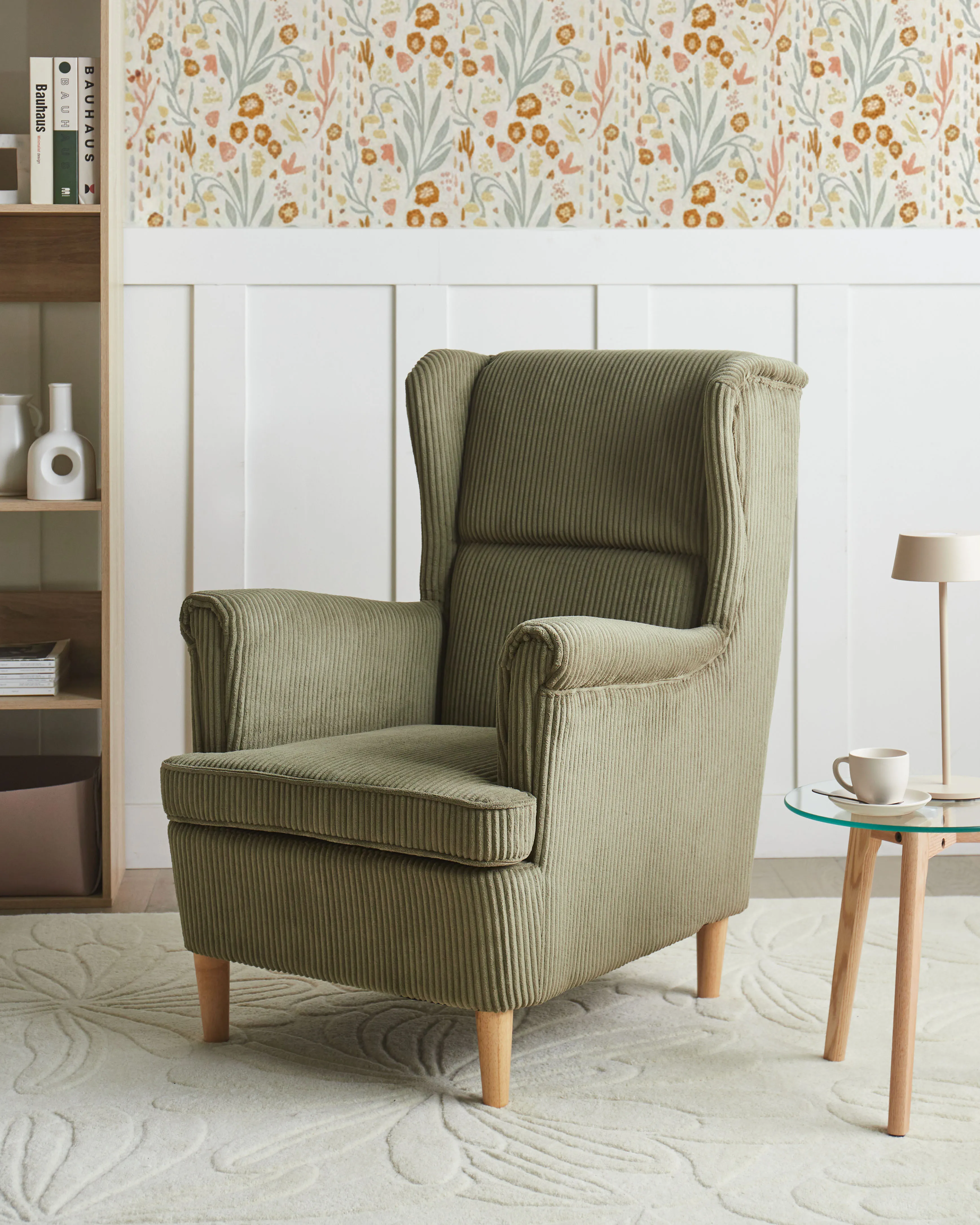 Oorfauteuil ABSON Corduroy Groen