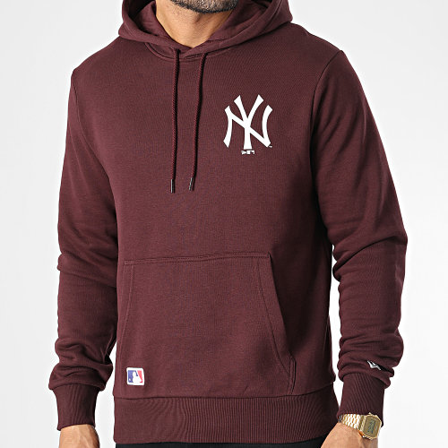 Sweat Capuche Team Logo New York Yankees Bordeaux