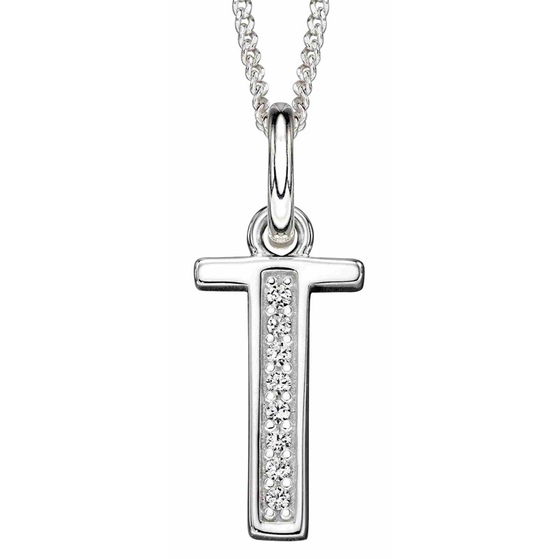 Collier lettre T en argent 925