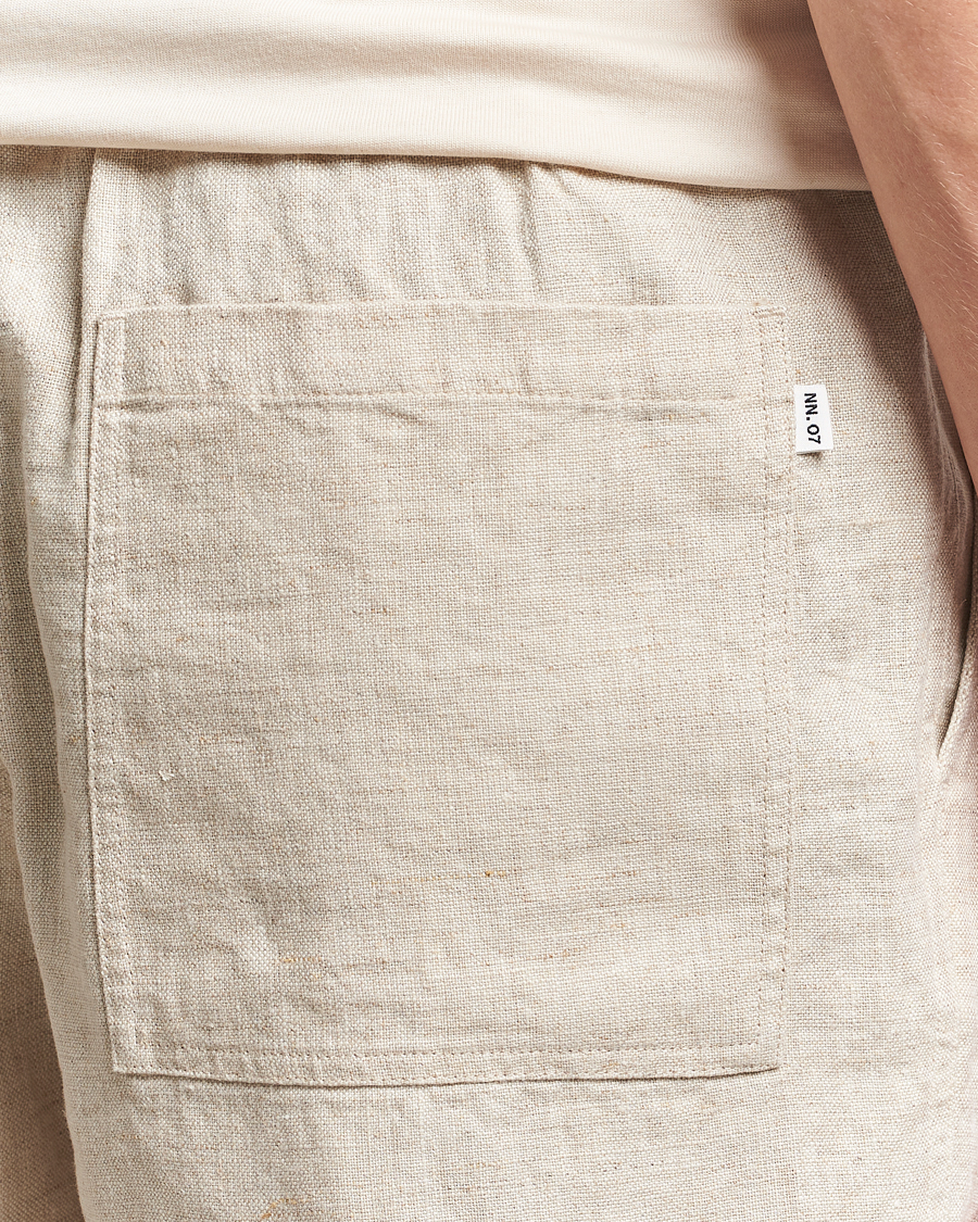 NN07 Gregor Linen Drawstring Shorts Oat