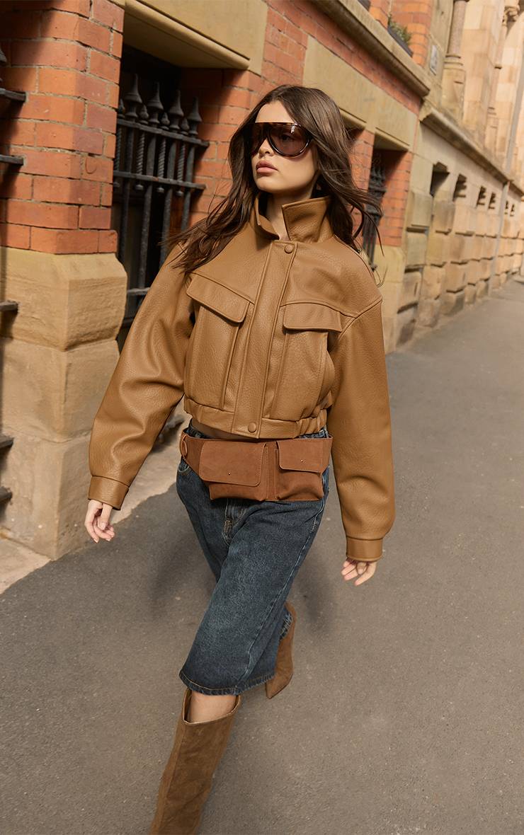 Caramel Veste Courte En Synthétique Avec Détail De Poches