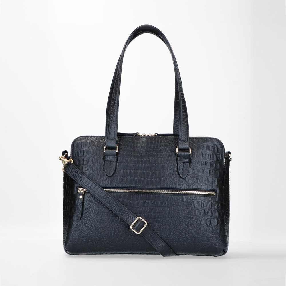 FMME. Charlotte 13.3 Workingbag 3 Pockets Croco black