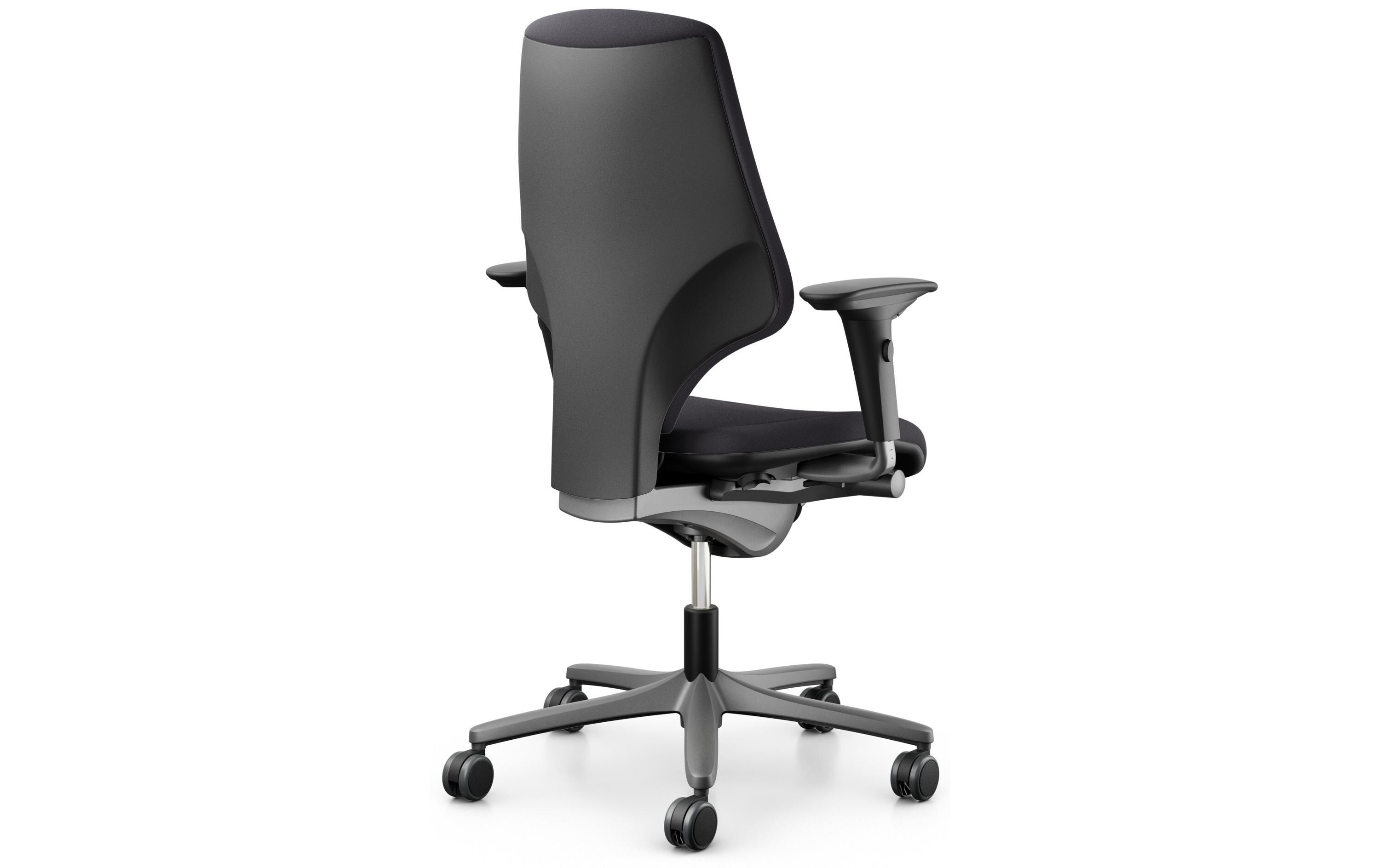 Bürostuhl 64 mit Polsterrücken und Armlehnen, Charcoal<br>Klassischer Arbeitsstuhl ideal für aktives Sitzen