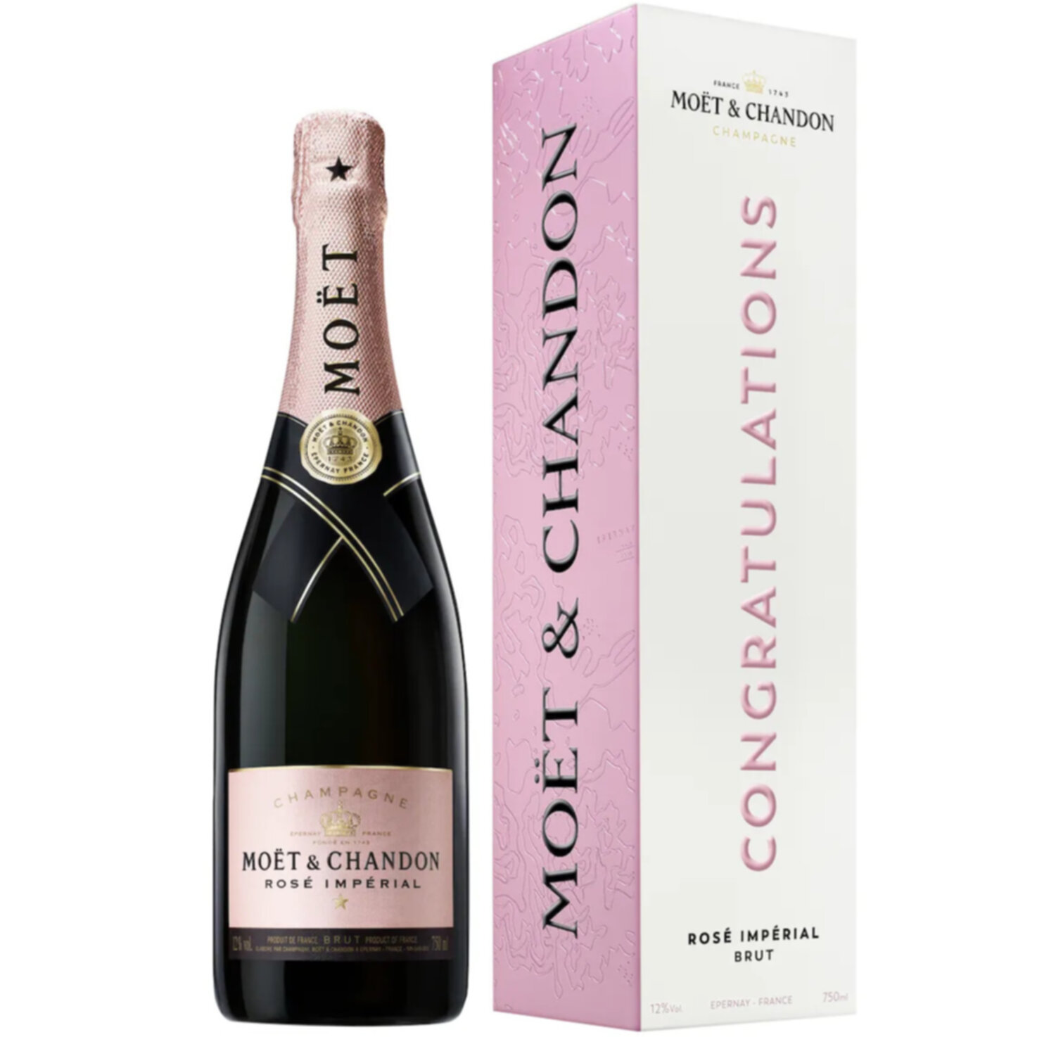 Champagne AOC Rosé Impérial All Year Long Congratulations Geschenkbox Moët & Chandon -75cl