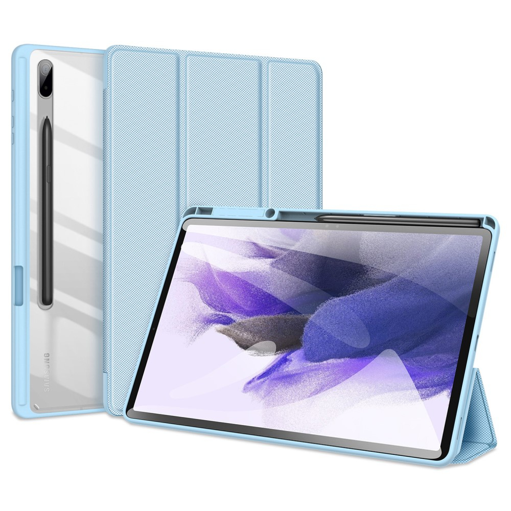 Samsung Galaxy Tab S8  Plus / Tab S7 FE 5G / Tab S7  Plus Leder Tasche Smart Cover Schutzhülle   S-Pen Halter - Hellblau