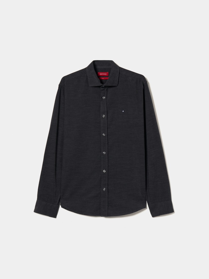 Camisa slim fit de bombazine