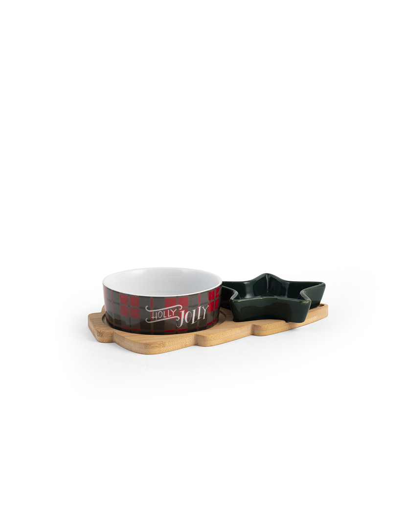 Tray Set and 2 Christmas Cups 15x22cm