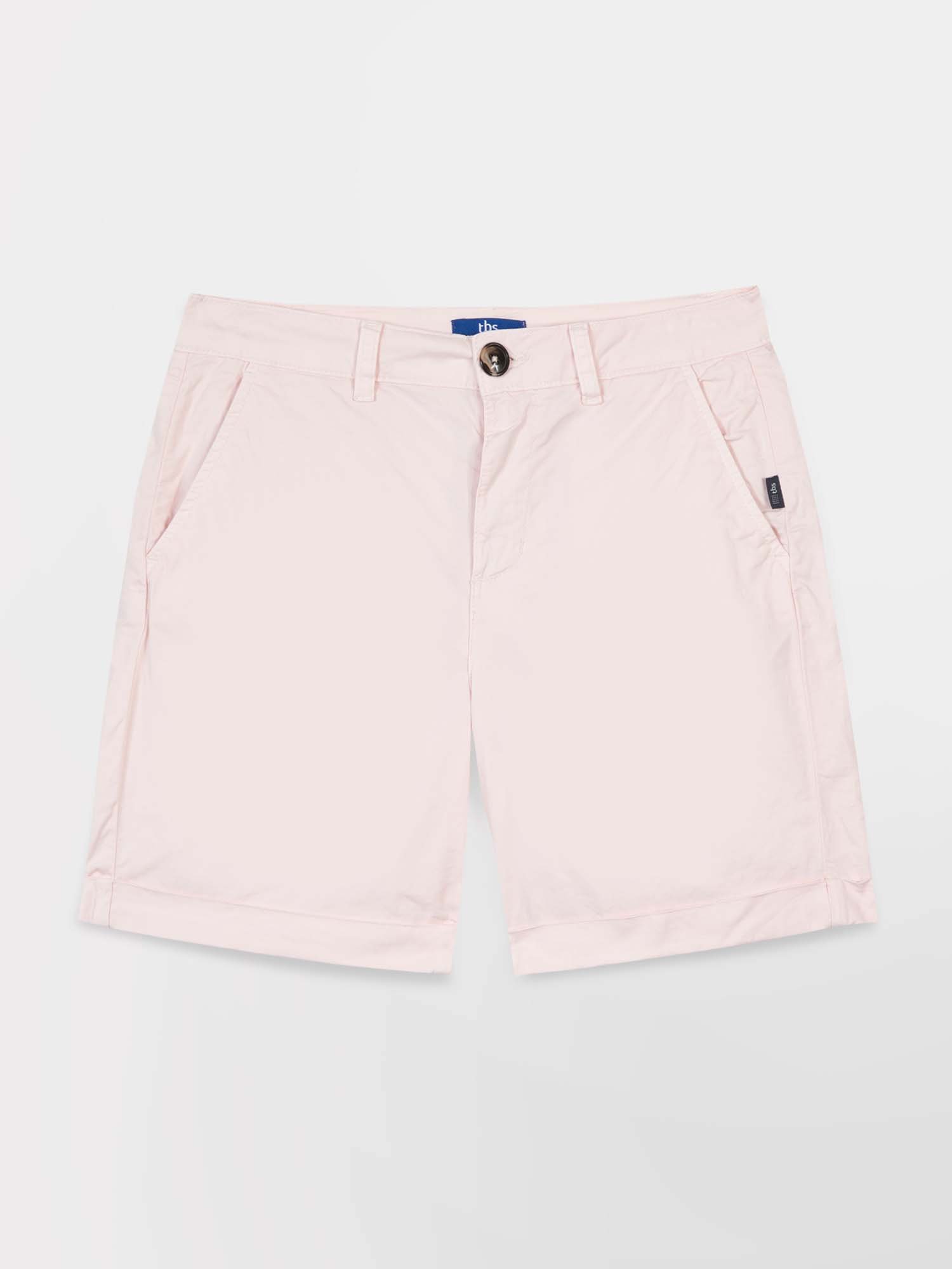 Bermuda Femme Coton Stretch Rose Clair