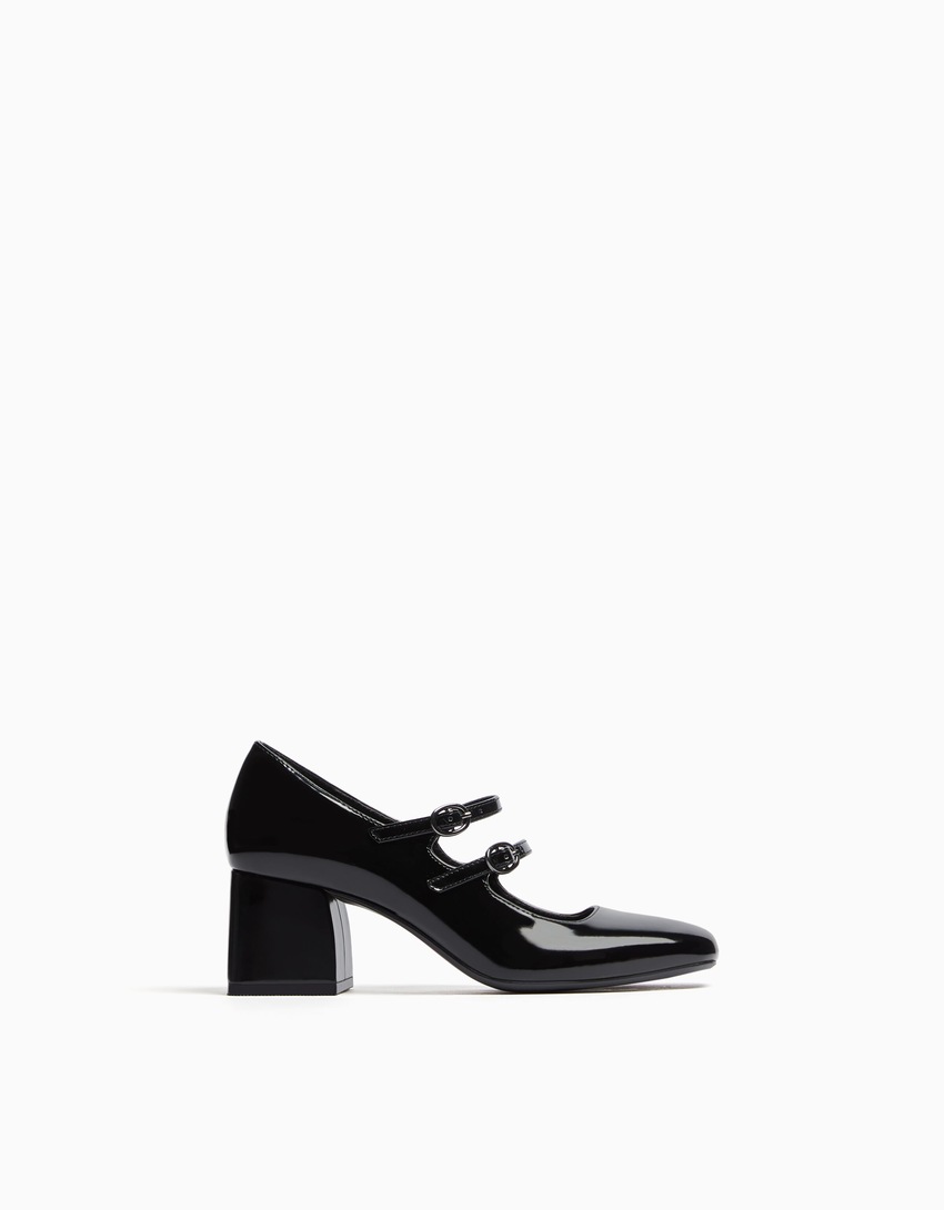 sapatos Mary Jane com salto bloco