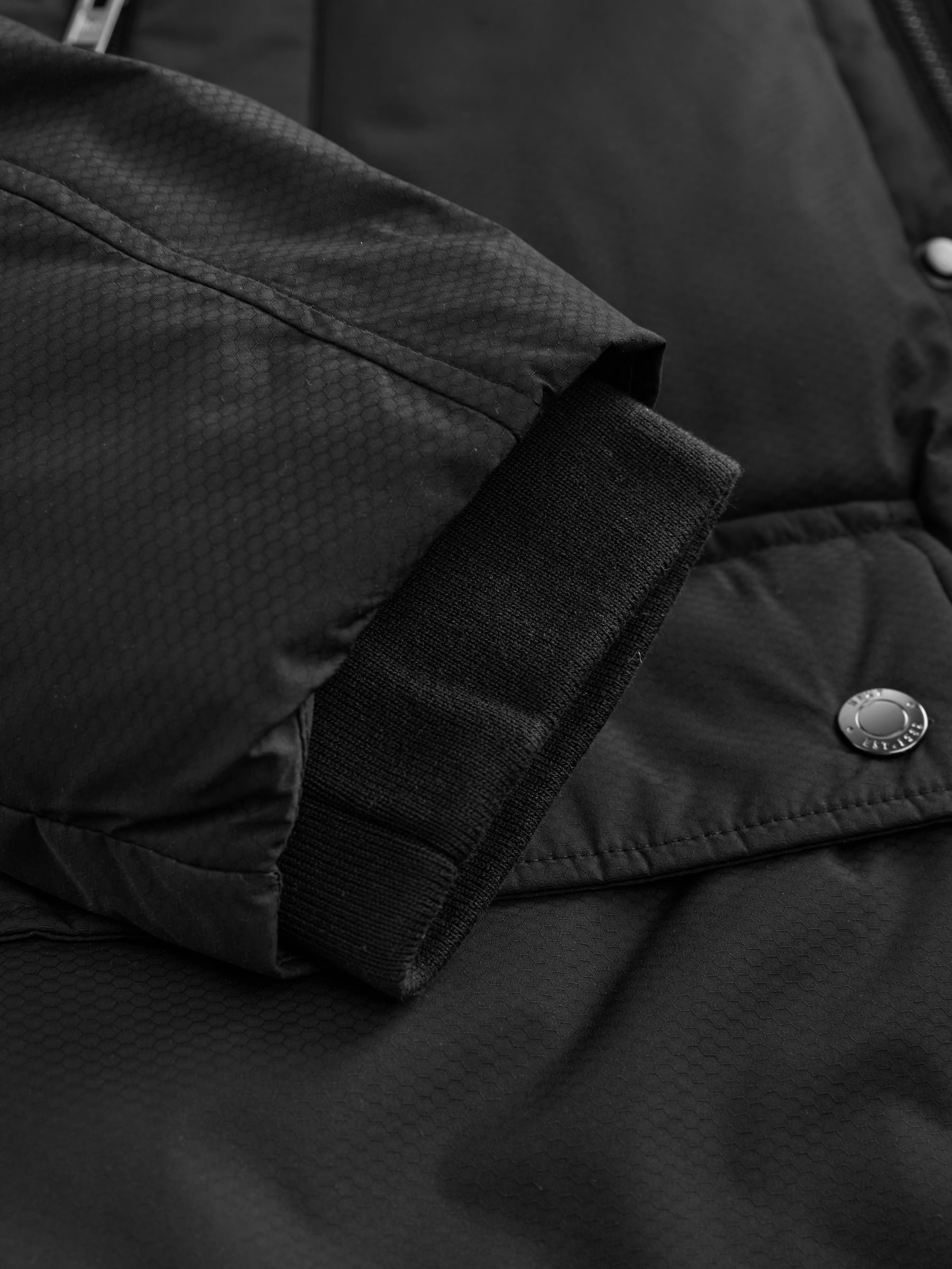 Zwart - Textured Premium Parka Jacket