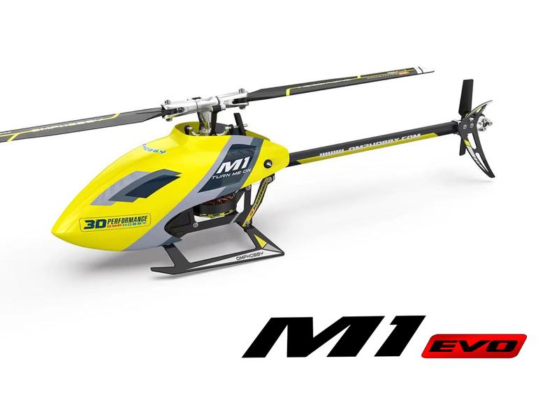 OMPHobby Helikopter M1 EVO Flybarless, 3D, Gelb BNF OMP M1 Evo – Vollwertiger 3D Heli im Mini Format mit nur 290 mm Rotordurchmesser