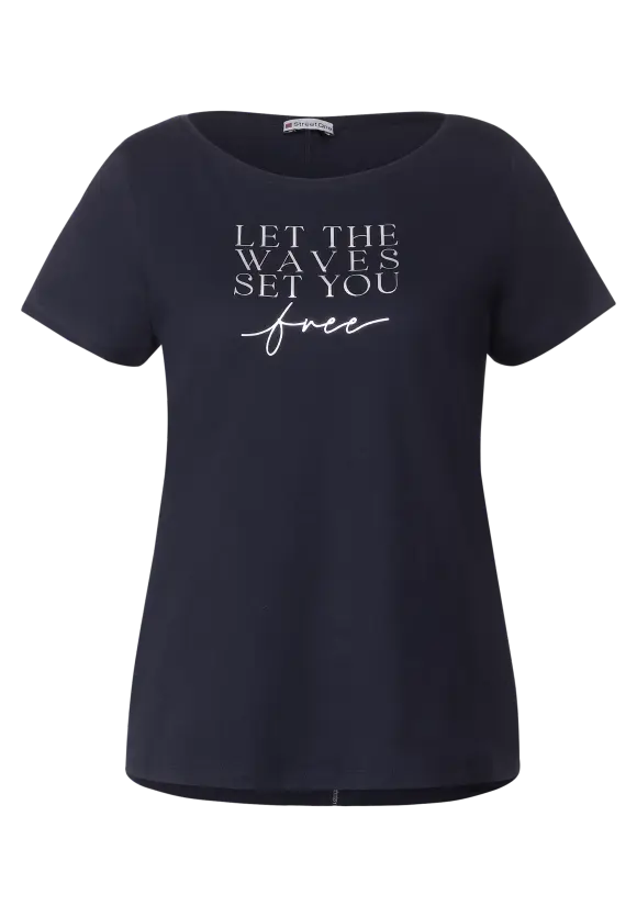 T-Shirt mit Partprint - deep blue