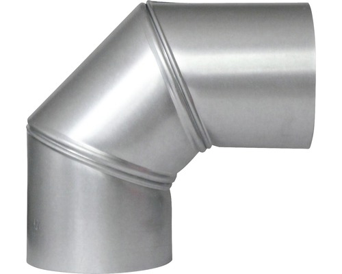Bertrams verstelbare kachelpijpbocht 0-90° Ø 130 mm vuurgealuminiseerd zilver