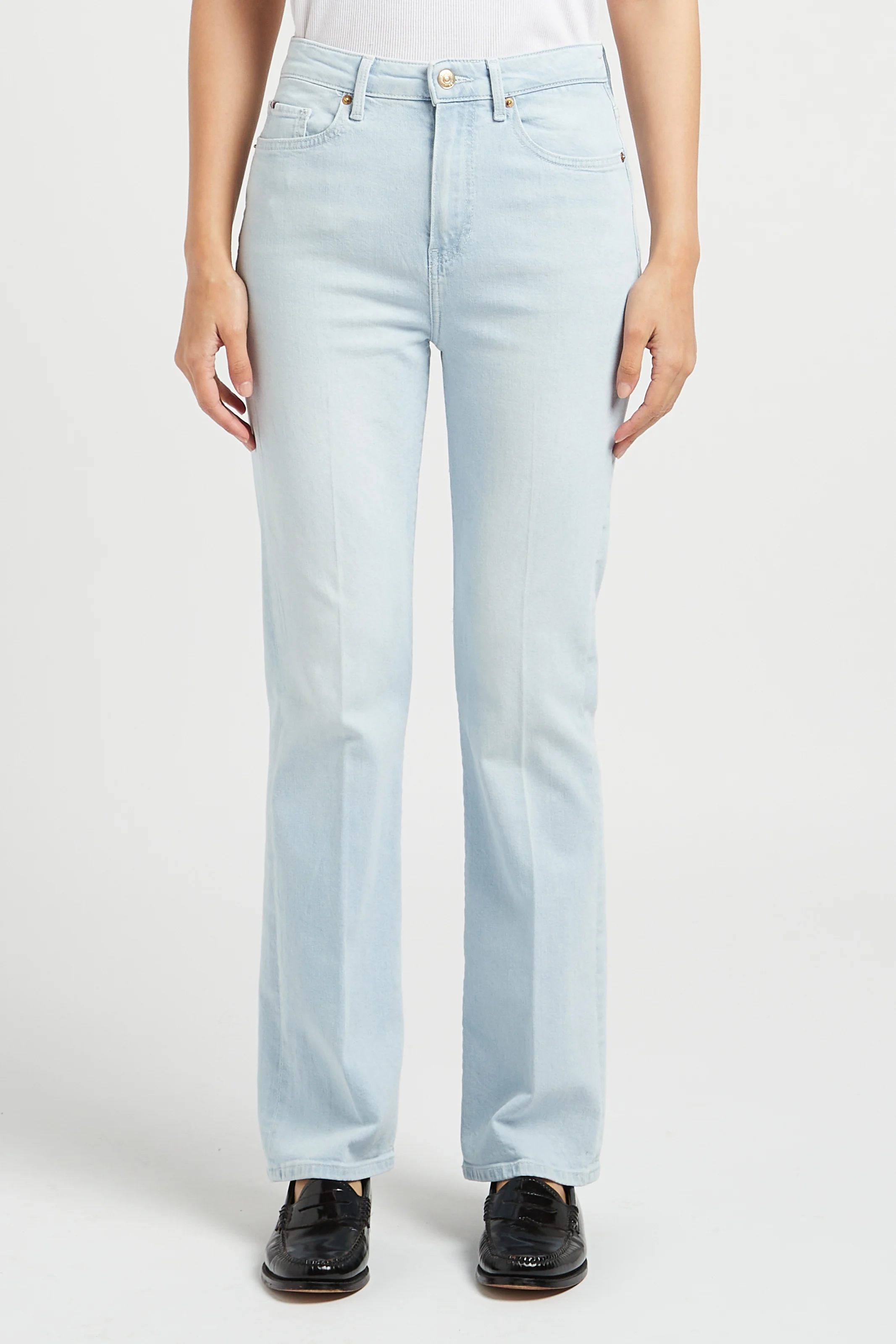 Jean boot-cut en coton | Jean Délavé