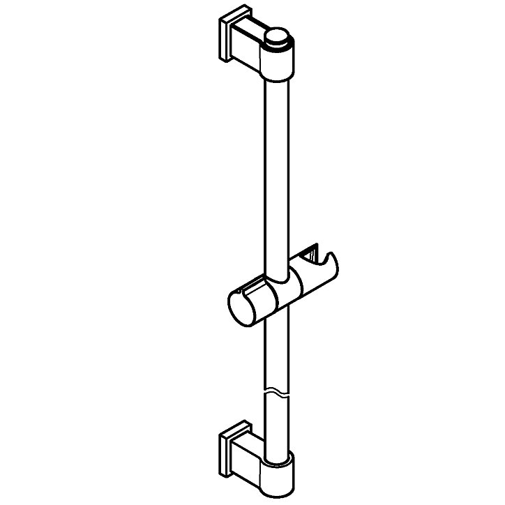 Barre de douche avec support douchette réglable 62 cm chrome Grohe Vitalio