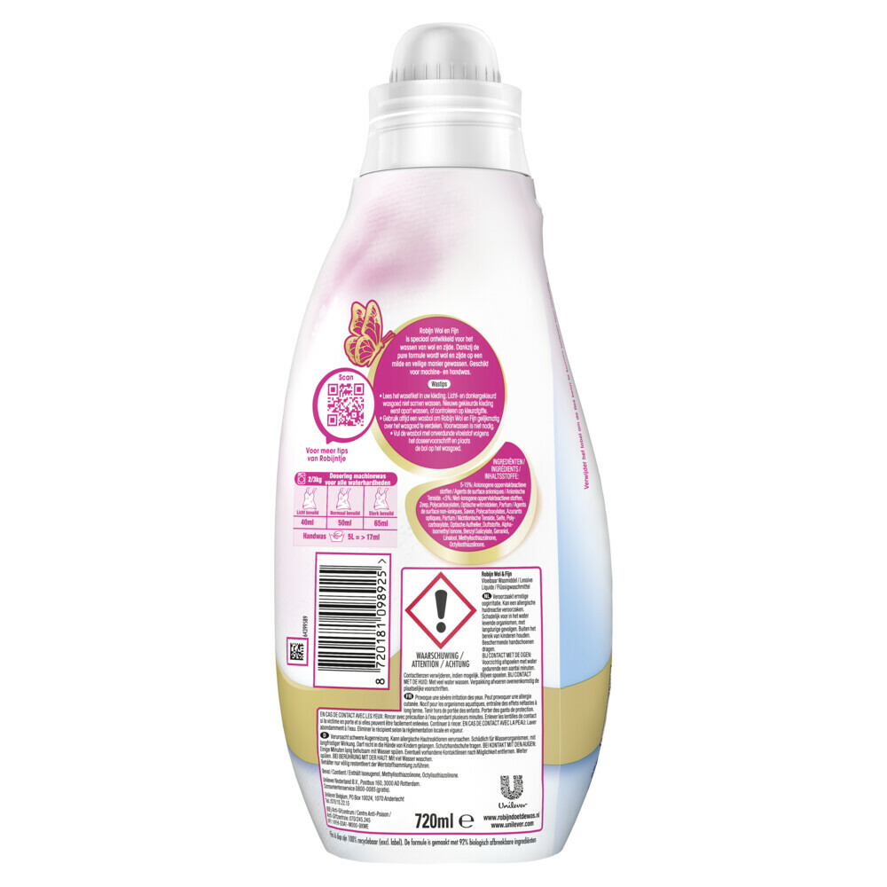 Robijn Vloeibaar Wasmiddel Wol & Fijn 18 Wasbeurten720 ml