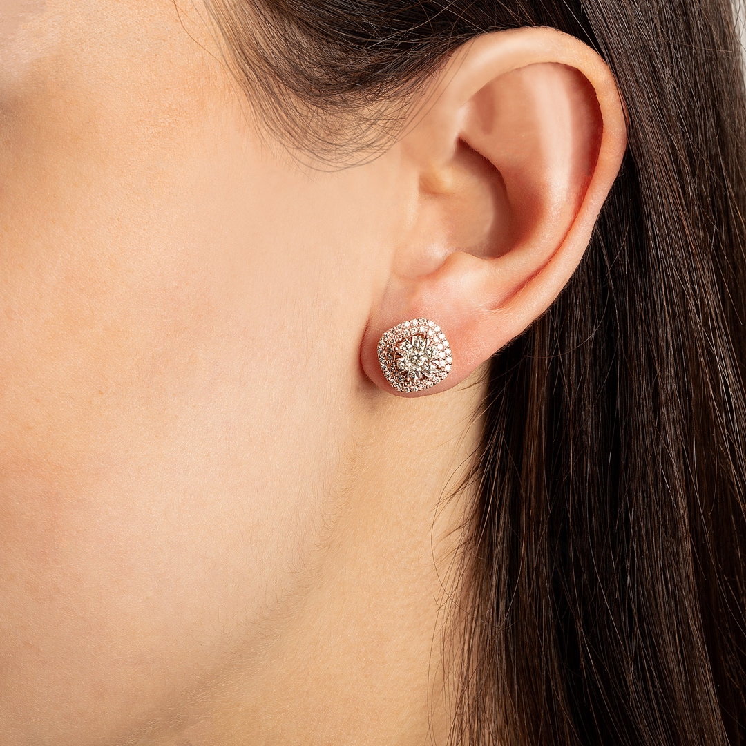 Ohrstecker 750/18 K Roségold mit Diamanten 1.00 ct H/si by CHRISTIAN