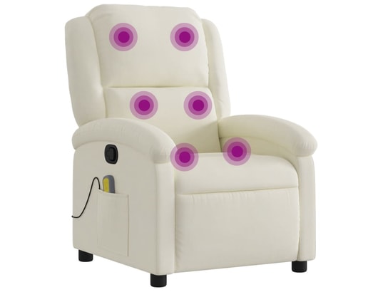 VIDAXL - Fauteuil de massage inclinable - crème