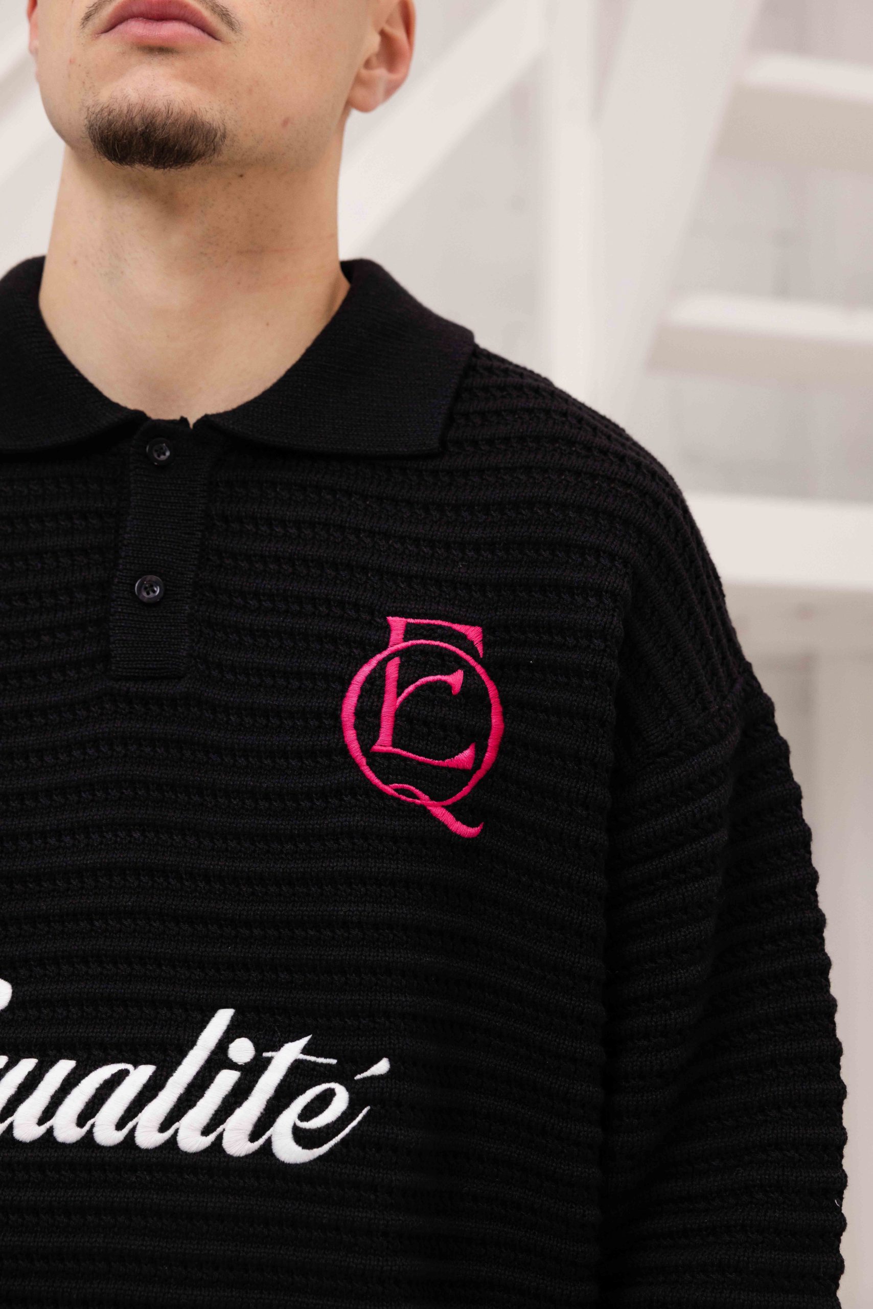 Equalité Heritage Rib Knit Polo Heren Zwart