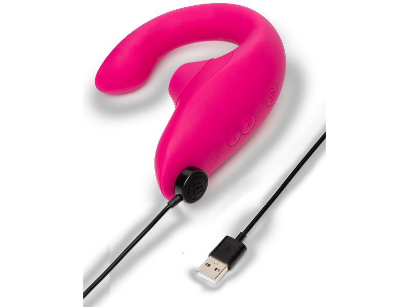 Womanizer Vibrator Blend G-Spot and Clitoral Stimulator Pin Dualer Klitoris- und G-Punkt-Stimulator mit Pleasure Air und G-Punkt-Vibrationen