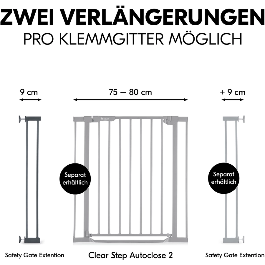 hauck Verlängerung für Türschutzgitter Safety Gate 9 cm Dark Grey